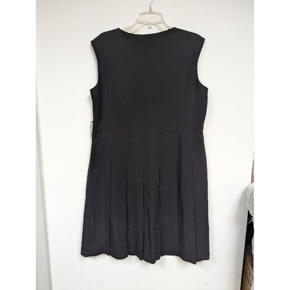 Catos Size 16 Dress Black Pleated Lined Sleeveless Womens - Picture 2 of 6